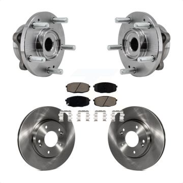 Front Hub Bearing Assembly Brake Rotor Pad Kit For 2017-2019 Kia Soul Naturally Aspirated KBB-127484