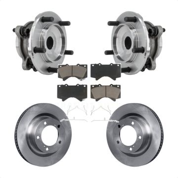 Front Hub Bearing Brake Rotor And Pad Kit For Toyota Tundra Sequoia Complete Assembly 4WD KBB-127488