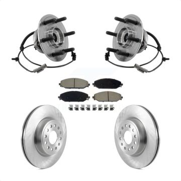 Front Hub Bearing Assembly Disc Brake Rotor Pads Kit For Ram 1500 With 22" Factory Wheels KBB-127494