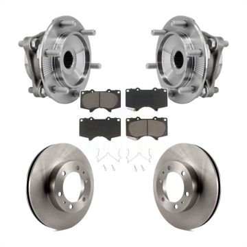 Front Hub Bearing Assembly Brake Rotor & Pad Kit For Toyota Tacoma 4Runner FJ Cruiser 4WD KBB-127497