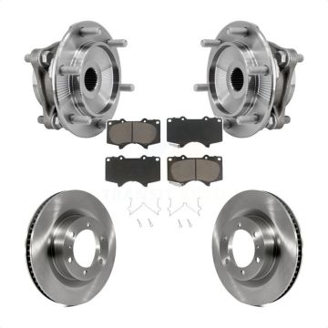 Front Hub Bearing Assembly Brake Rotor & Pad Kit For 2010-2023 Toyota 4Runner Lexus GX460 KBB-127499