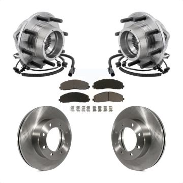 Front Hub Bearing Assembly Disc Brake Rotors And Pads Kit For Ford F-350 Super Duty 4WD KBB-127500