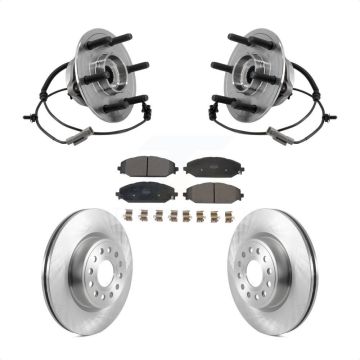 Front Hub Bearing Assembly Disc Brake Rotor Pads Kit For Ram 1500 With 22" Factory Wheels KBB-127509