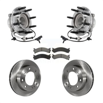 Front Hub Bearing Assembly Disc Brake Rotors And Pads Kit For 2018 Chevrolet Express 2500 KBB-127533