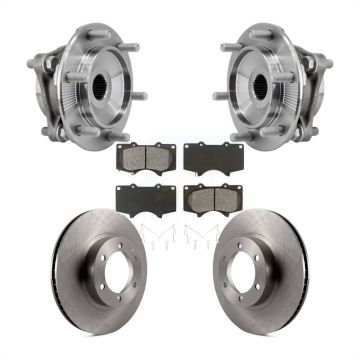 Front Hub Bearing Assembly Disc Brake Rotors And Pads Kit For Toyota 4Runner Lexus GX470 KBB-127535