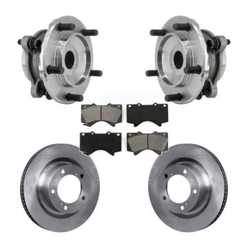 Front Hub Bearing Brake Rotor And Pad Kit For Toyota Tundra Sequoia Complete Assembly 4WD KBB-127541