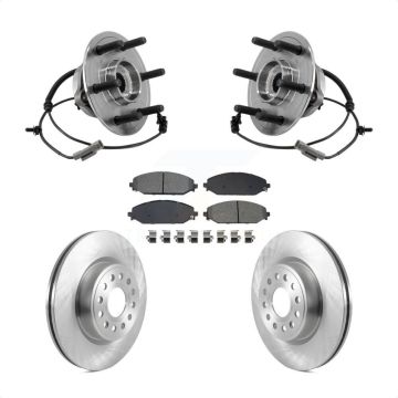 Front Hub Bearing Assembly Disc Brake Rotor Pads Kit For Ram 1500 With 22" Factory Wheels KBB-127544