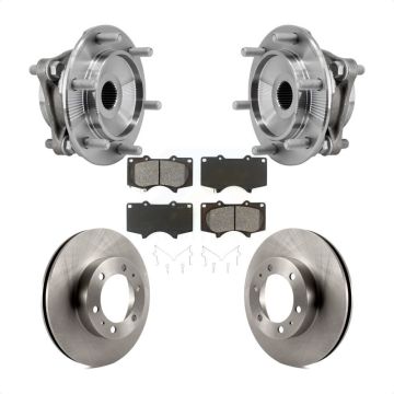 Front Hub Bearing Assembly Brake Rotor & Pad Kit For Toyota Tacoma 4Runner FJ Cruiser 4WD KBB-127546