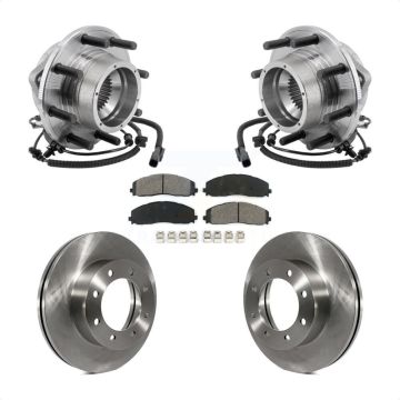 Front Hub Bearing Assembly Disc Brake Rotors And Pads Kit For Ford F-350 Super Duty 4WD KBB-127549