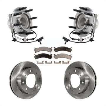 Front Hub Bearing Assembly Disc Brake Rotors And Pads Kit For 2018 Chevrolet Express 2500 KBB-127551
