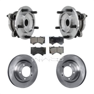 Front Hub Bearing Brake Rotor And Pad Kit For Toyota Tundra Sequoia Complete Assembly 4WD KBB-127567
