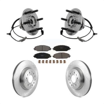 Front Hub Bearing Assembly Disc Brake Rotor Pads Kit For Ram 1500 With 22" Factory Wheels KBB-127573