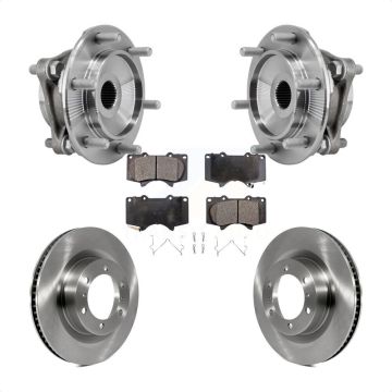Front Hub Bearing Assembly Brake Rotor & Pad Kit For 2010-2023 Toyota 4Runner Lexus GX460 KBB-127579