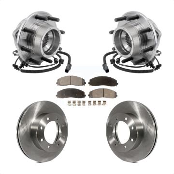 Front Hub Bearing Assembly Disc Brake Rotors And Pads Kit For Ford F-350 Super Duty 4WD KBB-127580