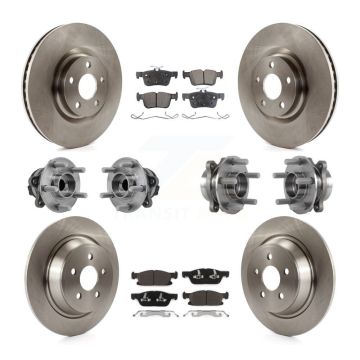Front Rear Hub Bearings Disc Brake Rotors And Pads Kit (10Pc) For 2015-2018 Ford Edge FWD KBB-127591