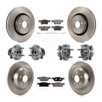 Front Rear Hub Bearings Disc Brake Rotors And Pads Kit (10Pc) For Lincoln Continental FWD KBB-127594