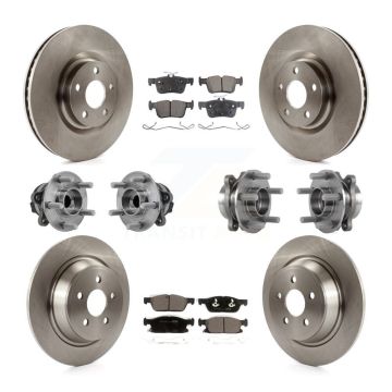 Front Rear Hub Bearings Disc Brake Rotors And Pads Kit (10Pc) For Lincoln Continental FWD KBB-127595