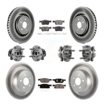 Front Rear Hub Bearing Coated Disc Brake Rotor Pad Kit (10Pc) For Lincoln Continental FWD KBB-127620