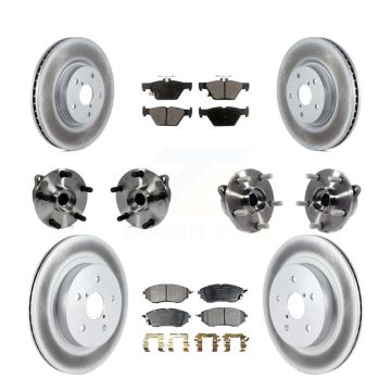 Front Rear Hub Bearing Coated Disc Brake Rotor And Ceramic Pads Kit (10Pc) For Subaru WRX KBB-127626