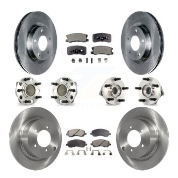 Front Rear Hub Bearing Disc Brake Rotor Pad Kit (10Pc) For Dodge Avenger Chrysler Sebring KBB-127641