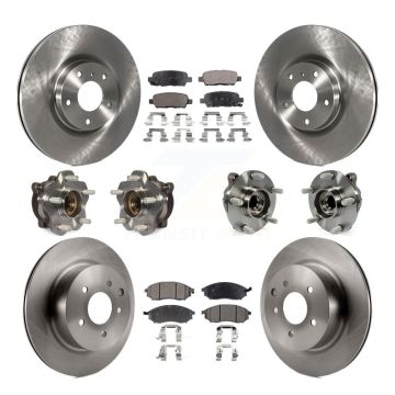 Front Rear Hub Bearing Disc Brake Rotor And Pad Kit (10Pc) For 2006-2007 INFINITI M35 RWD KBB-127644