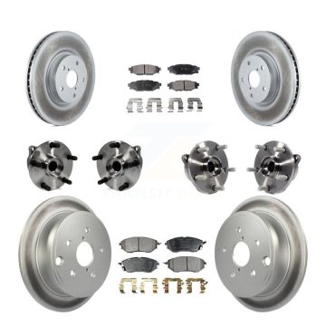 Front Rear Hub Bearing Assembly Coated Disc Brake Rotor And Pad Kit (10Pc) For Subaru WRX KBB-127646