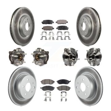 Front Rear Hub Bearing Coated Brake Rotor & Pad Kit (10Pc) For 2006-2007 INFINITI M35 AWD KBB-127653