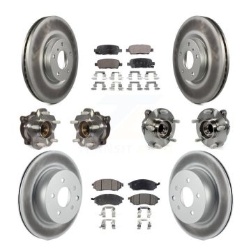 Front Rear Hub Bearing Coated Brake Rotor & Pad Kit (10Pc) For 2006-2007 INFINITI M35 RWD KBB-127654