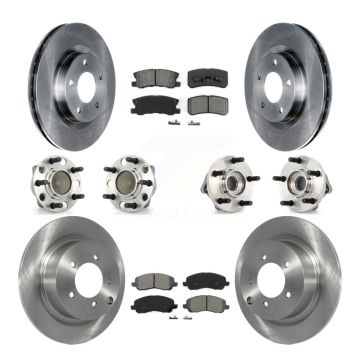 Front Rear Hub Bearing Disc Brake Rotor Pad Kit (10Pc) For Dodge Avenger Chrysler Sebring KBB-127668