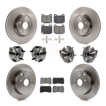 Front Rear Hub Bearings Disc Brake Rotors And Pads Kit (10Pc) For Subaru Impreza WRX STI KBB-127671