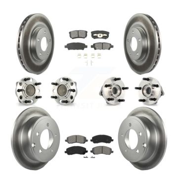 Front Rear Hub Bearing Coat Brake Rotor Pad Kit (10Pc) For Dodge Avenger Caliber Chrysler KBB-127689