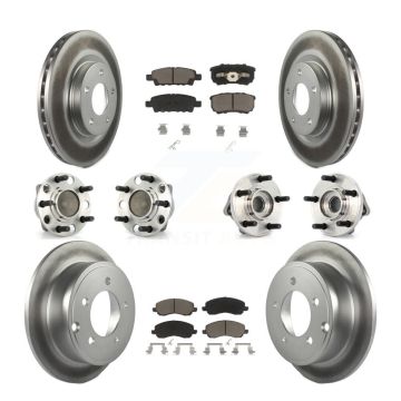 Front Rear Hub Bearing Coat Brake Rotor Pad Kit (10Pc) For Dodge Avenger Caliber Chrysler KBB-127705