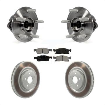 Front Hub Bearing Assembly Coated Disc Brake Rotors And Pads Kit For Dodge Durango KBB-127707