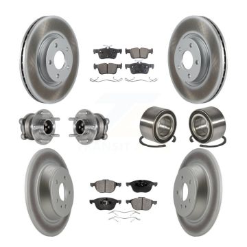 Front Rear Hub Bearing Coat Brake Rotor Pad Kit (10Pc) For Ford Escape FWD with 2.5L/1.5L KBB-127719