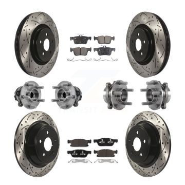 Front Rear Hub Bearing Coat Brake Rotor Pad Kit (10Pc) For Ford Edge Lincoln Nautilus MKX KBB-127725