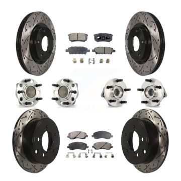 Front Rear Hub Bearing Coat Brake Rotor Pad Kit (10Pc) For Dodge Avenger Caliber Chrysler KBB-127731