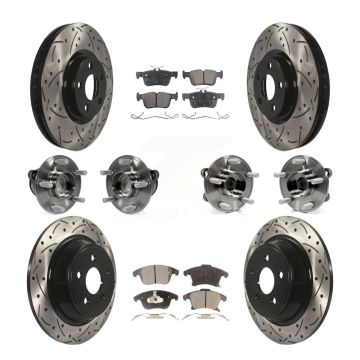 Front Rear Bearing Coated Brake Rotor Pad Kit (10Pc) For Ford Police Responder Hybrid SSV KBB-127732