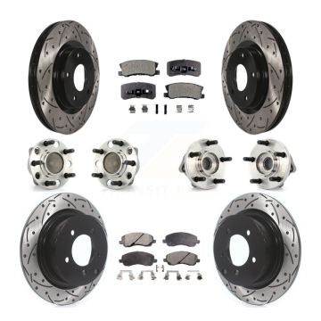 Front Rear Hub Bearing Coat Brake Rotor Pad Kit (10Pc) For Dodge Avenger Chrysler Sebring KBB-127739