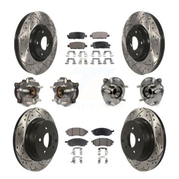 Front Rear Hub Bearing Coated Brake Rotor & Pad Kit (10Pc) For 2006-2007 INFINITI M35 RWD KBB-127743