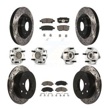 Front Rear Hub Bearing Coat Brake Rotor Pad Kit (10Pc) For Dodge Avenger Caliber Chrysler KBB-127747