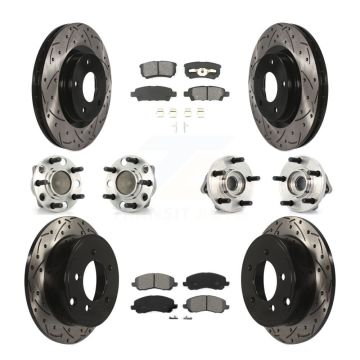 Front Rear Hub Bearing Coat Brake Rotor Pad Kit (10Pc) For Dodge Avenger Caliber Chrysler KBB-127764