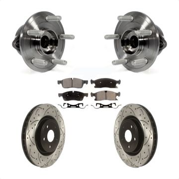 Front Hub Bearing Assembly Coated Drilled Slotted Brake Rotor & Pad Kit For Dodge Durango KBB-127769