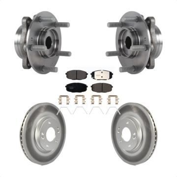 Front Hub Bearing Assembly Coated Disc Brake Rotors And Pads Kit For 2020 Kia Forte 1.6L KBB-127959