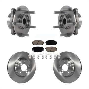 Front Hub Bearing Assembly Disc Brake Rotors And Ceramic Pads Kit For 2020 Kia Forte 1.6L KBB-127963