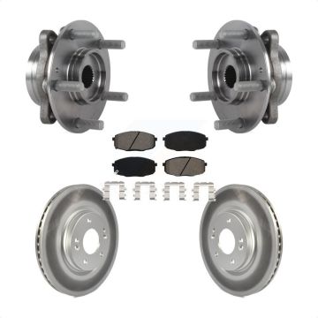 Front Hub Bearing Assembly Coated Disc Brake Rotors And Pads Kit For 2020 Kia Forte 1.6L KBB-127967