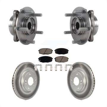 Front Hub Bearing Assembly Coated Disc Brake Rotors And Pads Kit For 2020 Kia Forte 1.6L KBB-127968