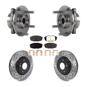 Front Hub Bearing Assembly Coated Drill Slot Brake Rotor Pads Kit For 2020 Kia Forte 1.6L KBB-127970