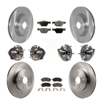 Front Rear Hub Bearing Brake Rotor And Pad Kit (10Pc) For 2020-2022 Subaru Outback Legacy KBB-128001