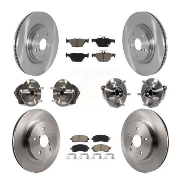 Front Rear Hub Bearing Brake Rotor And Pad Kit (10Pc) For 2020-2022 Subaru Outback Legacy KBB-128035