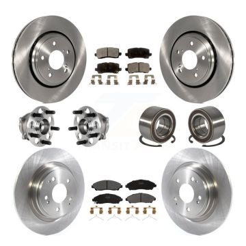 Front Rear Hub Bearings Disc Brake Rotors And Semi-Metallic Pads Kit (10Pc) For Acura MDX KBB-128077